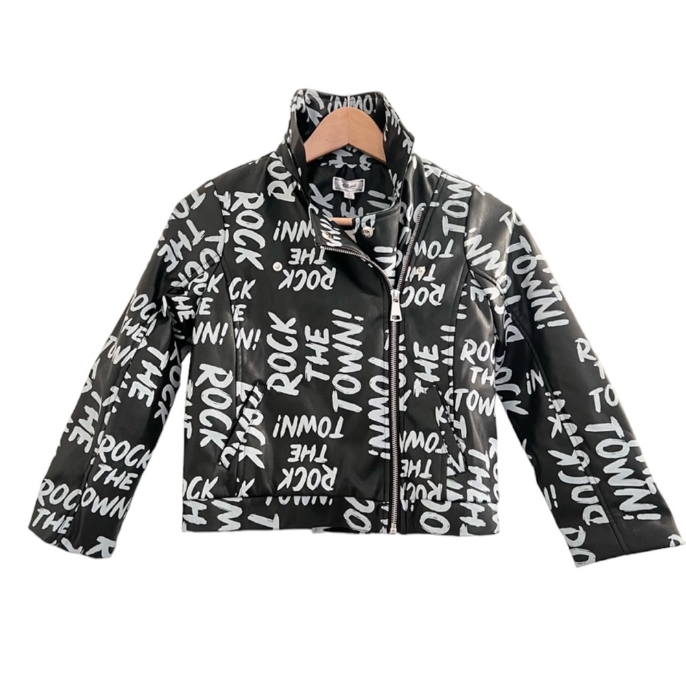 GIRL DISNEY DESCENDANT 3 MOTO JACKET black zipper sz M 54.00 MSRP D SIGNED
